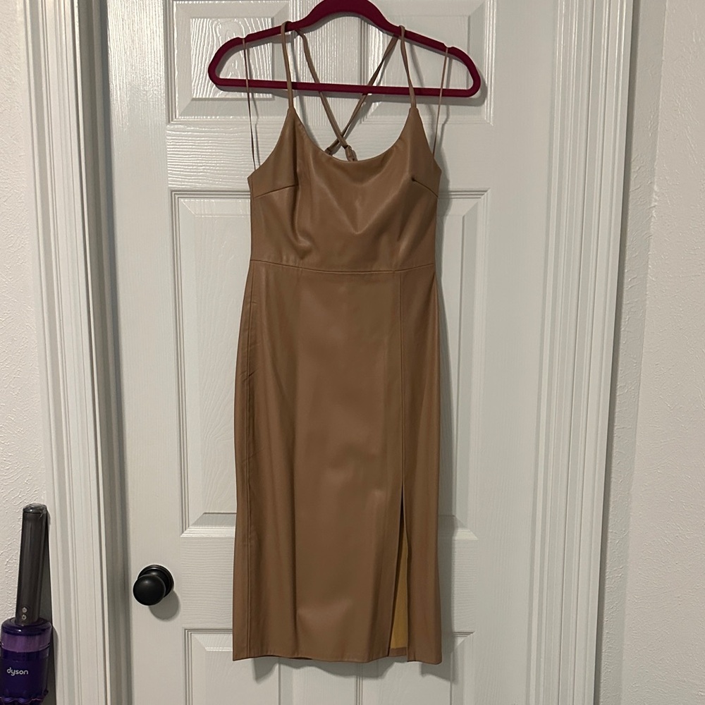 Fate Tan Strappy Midi Dress